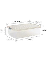 Wham 5 Pack Slate Grey 30L Rectangular Plastic Clip Box and Lid - Image 5 of 5