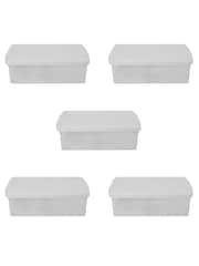 Wham 5 Pack Clear 30L Rectangular Plastic Clip Box and Lid - Image 4 of 5