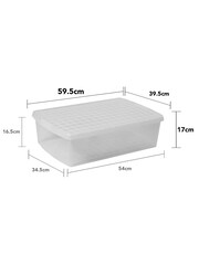 Wham 5 Pack Clear 30L Rectangular Plastic Clip Box and Lid - Image 5 of 5