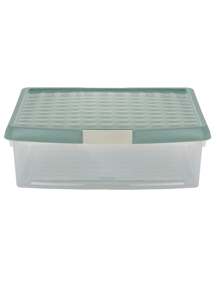 Wham 5 Pack Green Milieu 13.2L Square Plastic Clip Box and Lid Box and Lid - Image 2 of 5