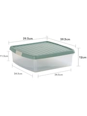 Wham 5 Pack Green Milieu 13.2L Square Plastic Clip Box and Lid Box and Lid - Image 5 of 5