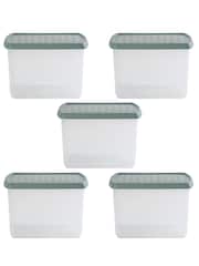 Wham 5 Pack Green Milieu 21.5L Rectangular Plastic Clip Box and Lid - Image 4 of 5
