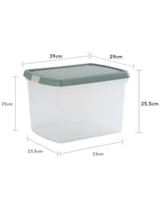 Wham 5 Pack Green Milieu 21.5L Rectangular Plastic Clip Box and Lid - Image 5 of 5