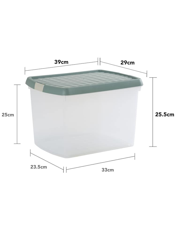 Wham 5 Pack Green Milieu 21.5L Rectangular Plastic Clip Box and Lid - Image 5 of 5