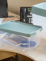 Wham 5 Pack Green Milieu 10.5L Rectangular Plastic Clip Box and Lid - Image 1 of 5
