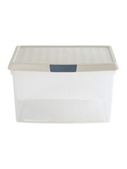 Wham 5 Pack Slate Grey 25.5L Square Plastic Clip Box and Lid - Image 2 of 5
