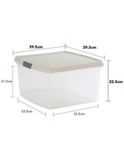 Wham 5 Pack Slate Grey 25.5L Square Plastic Clip Box and Lid - Image 5 of 5