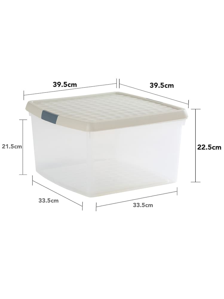 Wham 5 Pack Slate Grey 25.5L Square Plastic Clip Box and Lid - Image 5 of 5