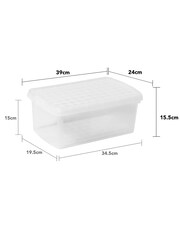 Wham 5 Pack Clear 10.5L Rectangular Plastic Clip Box and Lid - Image 5 of 5