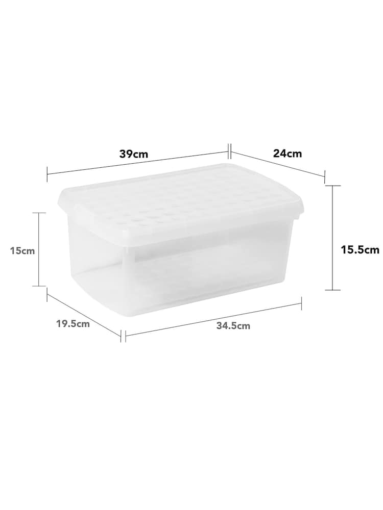 Wham 5 Pack Clear 10.5L Rectangular Plastic Clip Box and Lid - Image 5 of 5