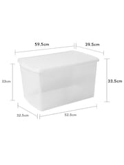 Wham 5 Pack Clear 62L Rectangular Plastic Clip Box and Lid - Image 5 of 5