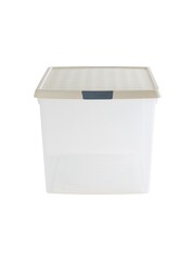 Wham 5 Pack Slate Grey 62L Rectangular Plastic Clip Box and Lid - Image 2 of 5