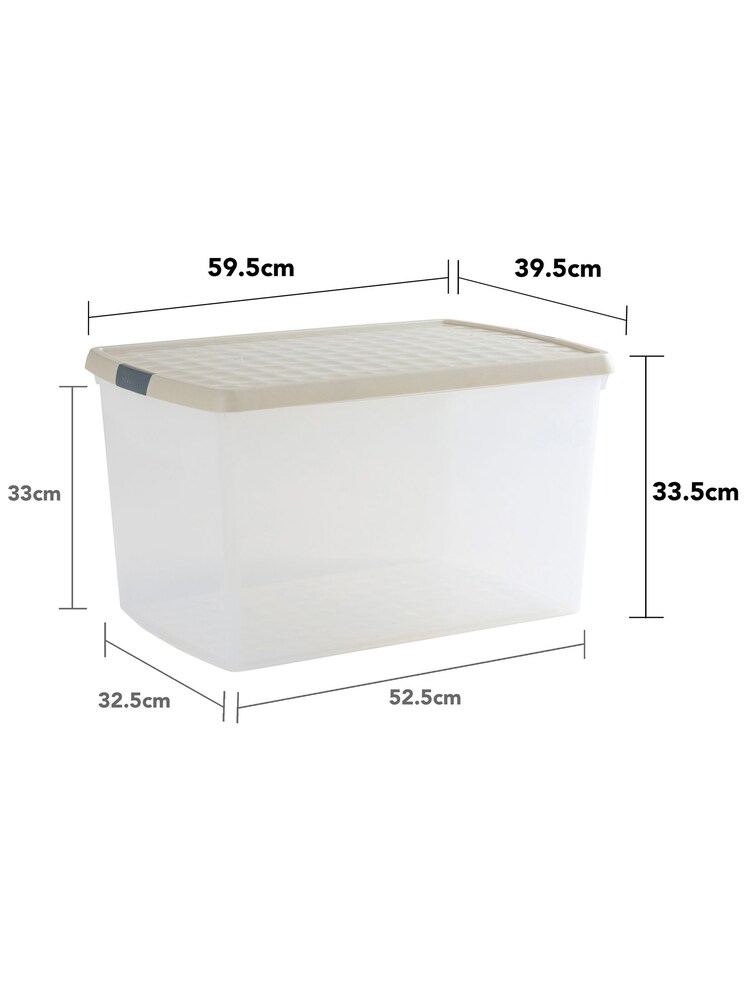 Wham 5 Pack Slate Grey 62L Rectangular Plastic Clip Box and Lid - Image 5 of 5