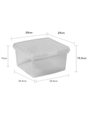 Wham 5 Pack Clear 9L Square Plastic Clip Box and Lid - Image 5 of 5