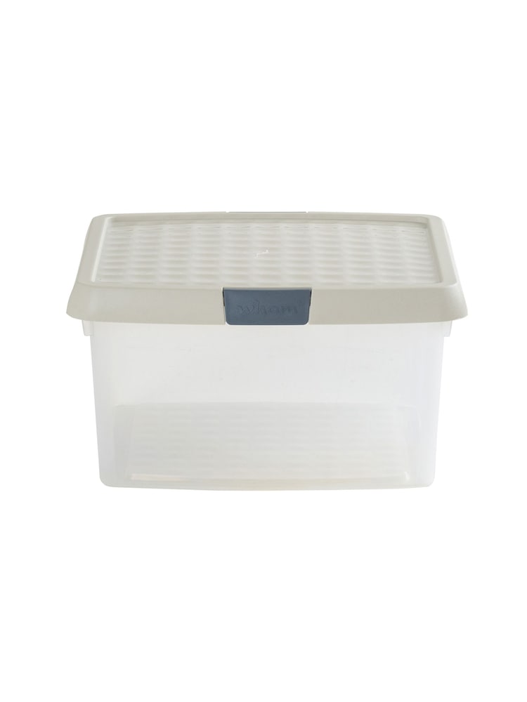 Wham 5 Pack Slate Grey 9L Square Plastic Clip Box and Lid - Image 2 of 5