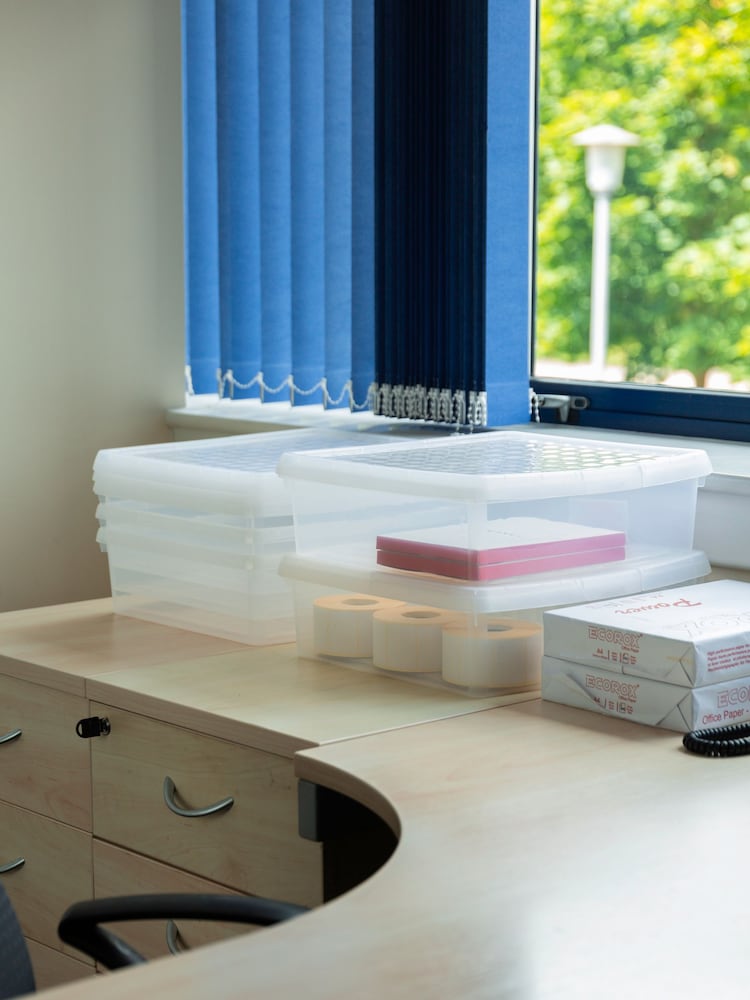 Wham 5 Pack Clear 13.2L Square Plastic Clip Box and Lid Box and Lid - Image 1 of 5