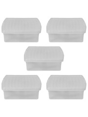 Wham 5 Pack Clear 13.2L Square Plastic Clip Box and Lid Box and Lid - Image 4 of 5
