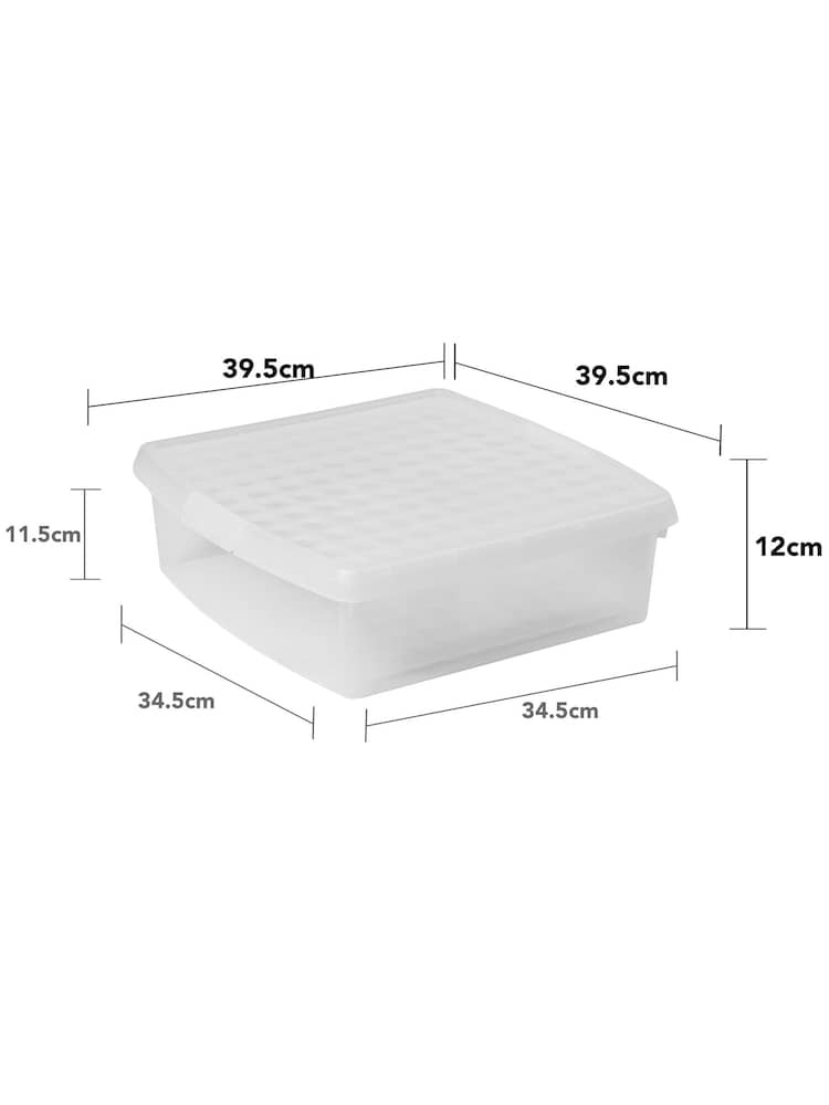 Wham 5 Pack Clear 13.2L Square Plastic Clip Box and Lid Box and Lid - Image 5 of 5