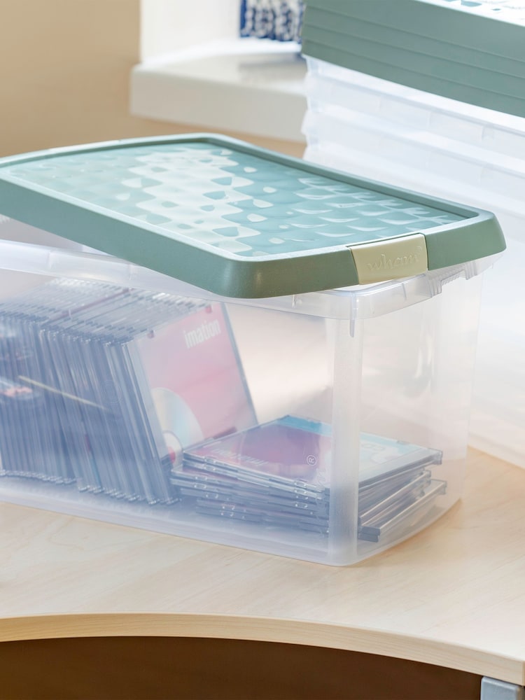 Wham Green Milieu 14L Rectangular Plastic Clip Box and Lid - Image 1 of 5