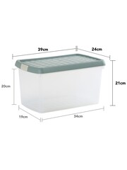 Wham Green Milieu 14L Rectangular Plastic Clip Box and Lid - Image 5 of 5