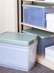 Wham 5 Pack Green Milieu 62L Rectangular Plastic Clip Box and Lid - Image 1 of 5