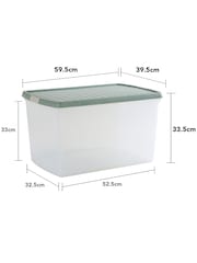Wham 5 Pack Green Milieu 62L Rectangular Plastic Clip Box and Lid - Image 5 of 5