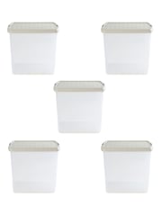 Wham 5 Pack Slate Grey 37L Square Plastic Clip Box and Lid - Image 4 of 5