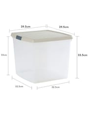 Wham 5 Pack Slate Grey 37L Square Plastic Clip Box and Lid - Image 5 of 5