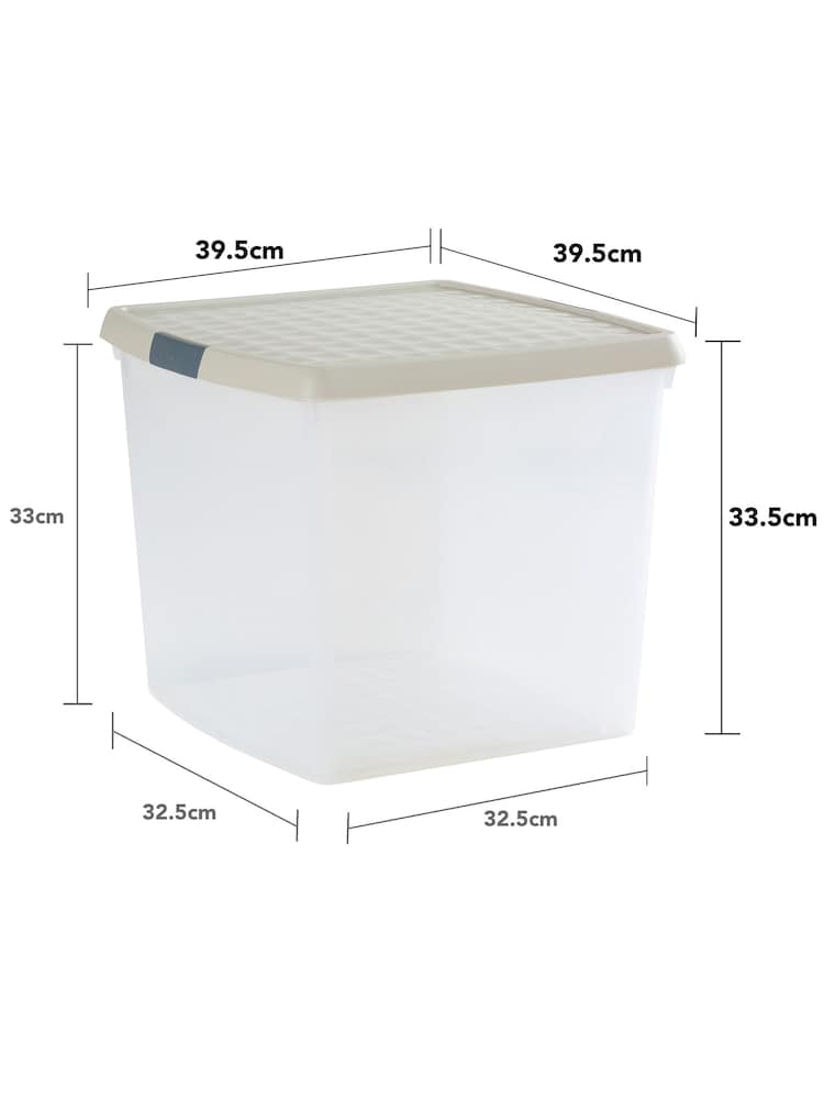 Wham 5 Pack Slate Grey 37L Square Plastic Clip Box and Lid - Image 5 of 5