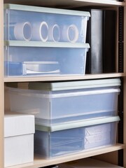 Wham 5 Pack Green Milieu 30L Rectangular Plastic Clip Box and Lid - Image 1 of 5