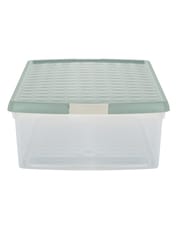 Wham 5 Pack Green Milieu 30L Rectangular Plastic Clip Box and Lid - Image 2 of 5
