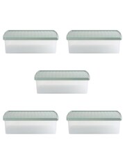 Wham 5 Pack Green Milieu 30L Rectangular Plastic Clip Box and Lid - Image 4 of 5