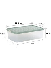 Wham 5 Pack Green Milieu 30L Rectangular Plastic Clip Box and Lid - Image 5 of 5