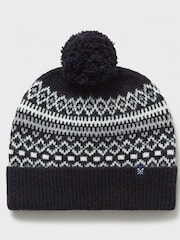 Crew Clothing Company Black Winter Pattern Beanie - Image 2 of 2