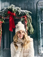 Crew Clothing Company Natural Winter Pattern Beanie - Image 1 of 3