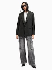 AllSaints Black Echo Cargo Jeans - Image 1 of 9