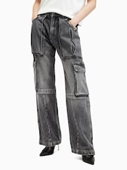 AllSaints Black Echo Cargo Jeans - Image 2 of 9