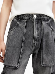 AllSaints Black Echo Cargo Jeans - Image 3 of 9