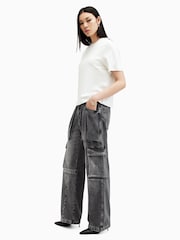 AllSaints Black Echo Cargo Jeans - Image 7 of 9
