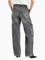 AllSaints Black Echo Cargo Jeans - Image 8 of 9