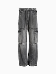 AllSaints Black Echo Cargo Jeans - Image 9 of 9