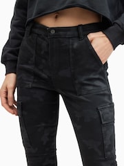 AllSaints Black Duran Camo Cargo Jeans - Image 3 of 9