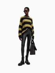 AllSaints Black Cora Faux Leggings - Image 1 of 8