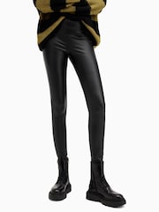 AllSaints Black Cora Faux Leggings - Image 2 of 8