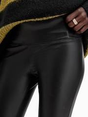 AllSaints Black Cora Faux Leggings - Image 3 of 8