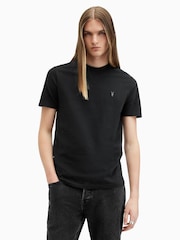 AllSaints Black Brace Shortsleeve Crew Neck T-Shirt - Image 1 of 6