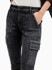 AllSaints Black Duran Asym Jeans - Image 3 of 8