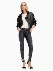 AllSaints Black Duran Asym Jeans - Image 4 of 8