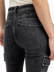 AllSaints Black Duran Asym Jeans - Image 5 of 8