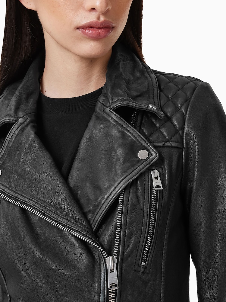 AllSaints Grey Cargo Biker Jacket - Image 2 of 9